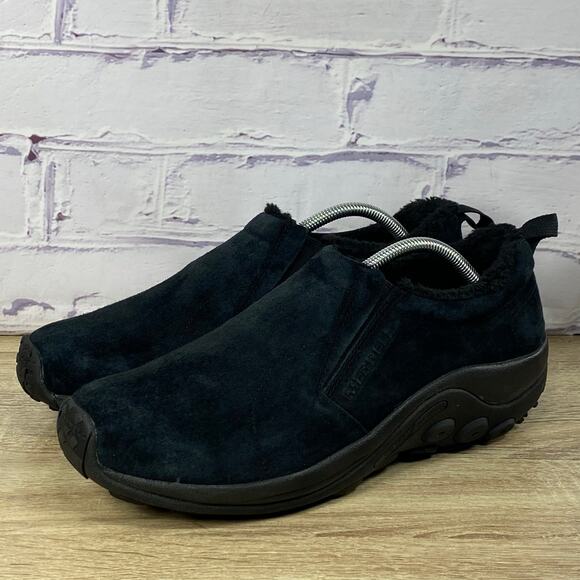Merrell Jungle Moc Black Cozy Lined Slip On Shoes Men's Size 11.5 Suede Comfort - Picture 3 of 8